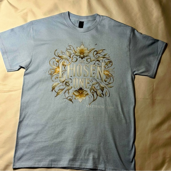 "The Chosen One" Biblical Quote Light
Blue Graphic T-Shirt - Picture 2 of 4